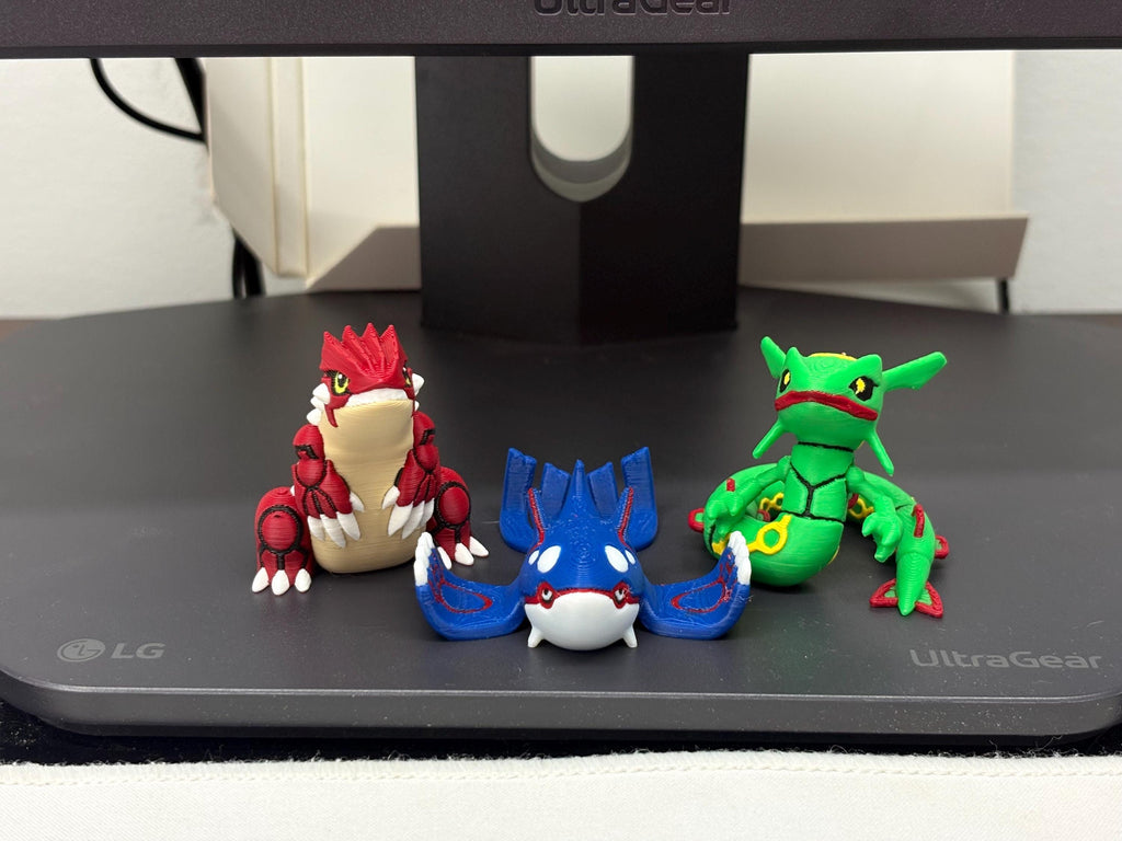 3-Pack Mini Legendary Weather Trio Collectibles - Rayquaza, Groudon, Kyogre -  3D Printed Miniatures