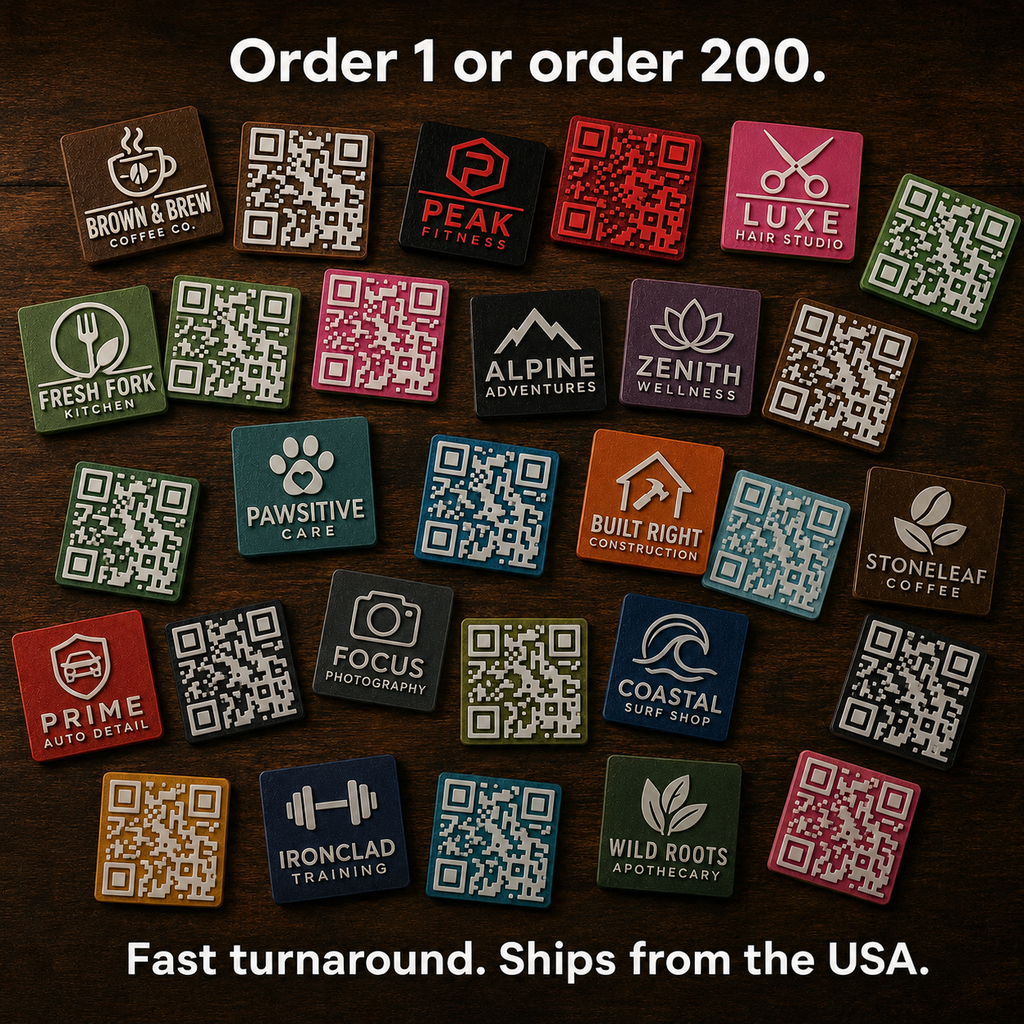 ScanTile Custom QR Code Tile, Premium 3D Printed Business Card Alternative, 2x2 Logo Leave Behind for Small Business