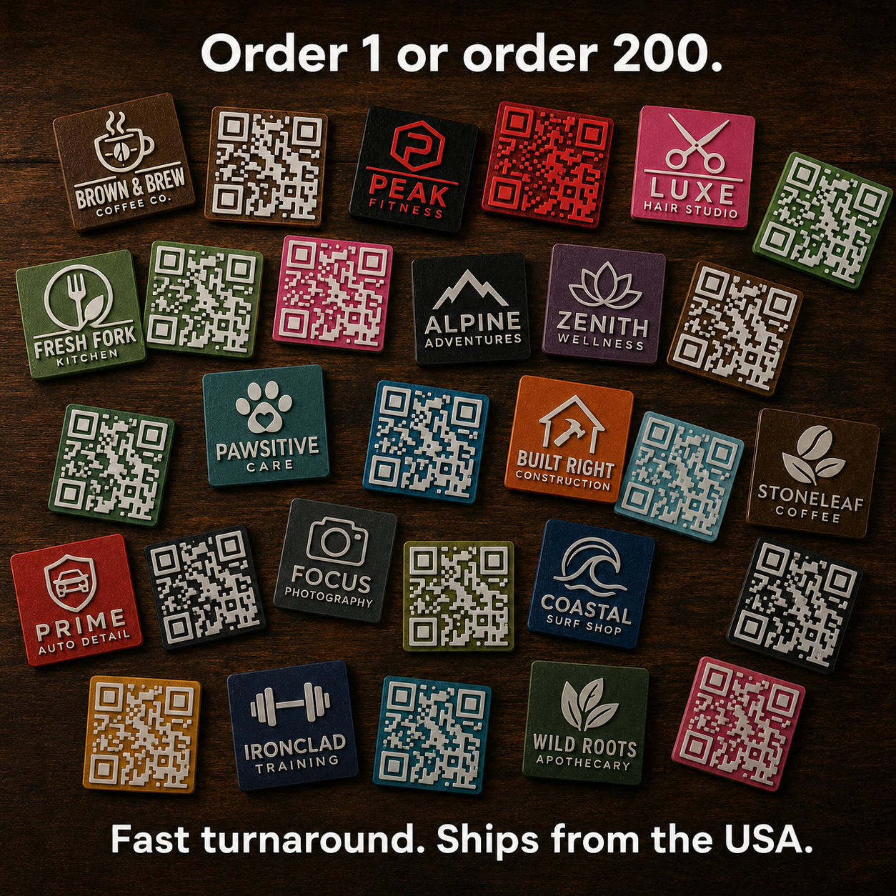 ScanTile Custom QR Code Tile, Premium 3D Printed Business Card Alternative, 2x2 Logo Leave Behind for Small Business