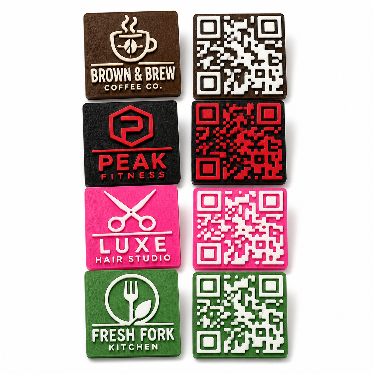 ScanTile Custom QR Code Tile, Premium 3D Printed Business Card Alternative, 2x2 Logo Leave Behind for Small Business