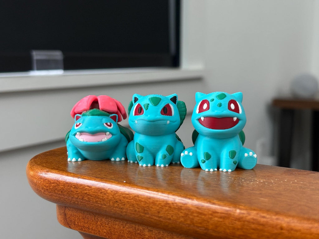 Mini Pocket Monster Figurines Set - Evolutions Starter Pack, Custom 3D Printed Miniature Collectibles, Gaming Desk Decor and Tabletop Toys