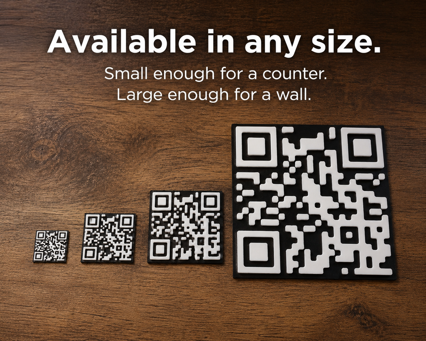 ScanTile Custom QR Code Tile, Premium 3D Printed Business Card Alternative, 2x2 Logo Leave Behind for Small Business