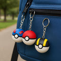 Handmade Pokeball Keychains 3 PACK | Mini Pokémon Balls | 3D Printed Pokeballs | •Great Ball, Ultra Ball & Poké Ball Set | Pokémon Gift