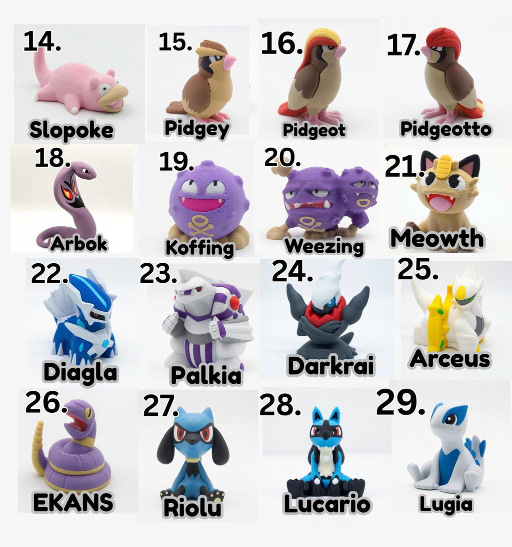 3D Printed Mini Pocket Monster Figurines – Legendary & Retro Creature Collectibles | Gamer Desk Decor | Pick Your Favorites