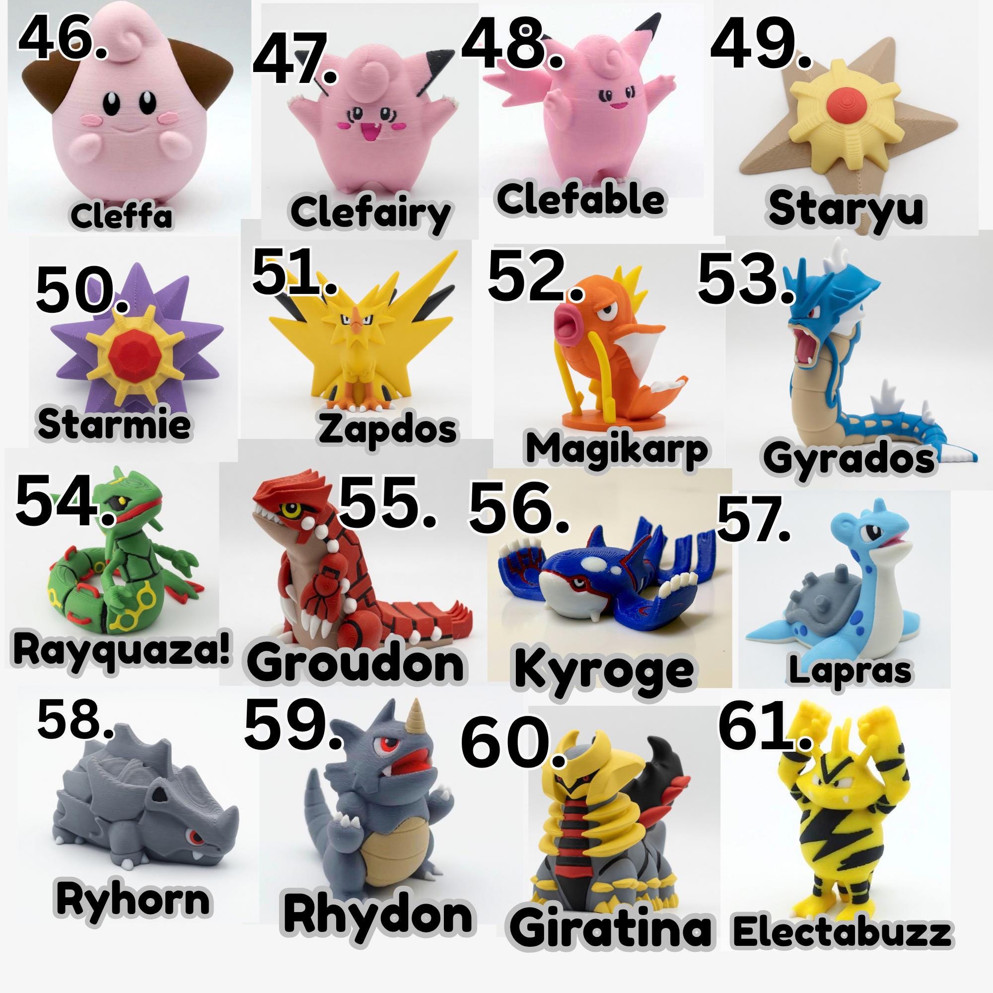 Paintable Poke Figures | Choose Your favorites | DIY Paintable 3D Printed Poke | Mini Poke Model Kit | Poke Gift | Unpainted