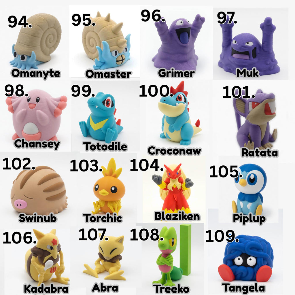Paintable Poke Figures | Choose Your favorites | DIY Paintable 3D Printed Poke | Mini Poke Model Kit | Poke Gift | Unpainted