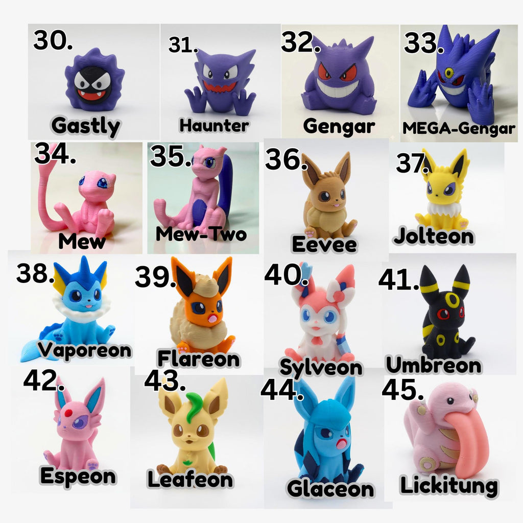 Paintable Poke Figures | Choose Your favorites | DIY Paintable 3D Printed Poke | Mini Poke Model Kit | Poke Gift | Unpainted