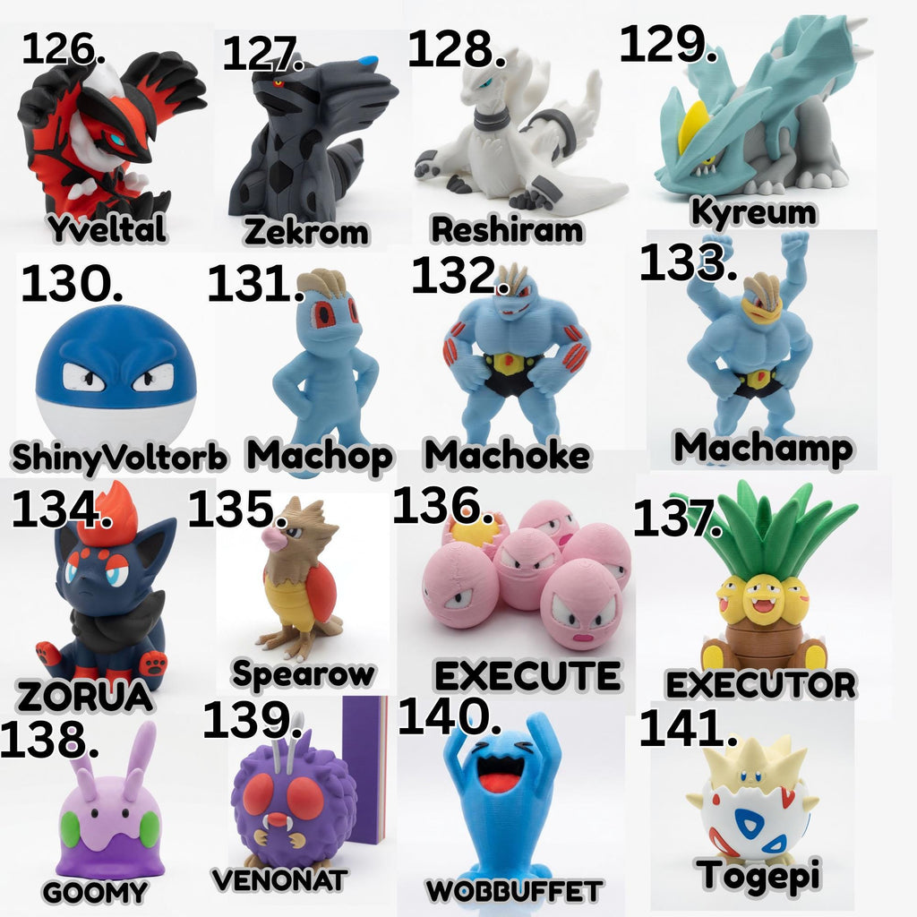 Paintable Poke Figures | Choose Your favorites | DIY Paintable 3D Printed Poke | Mini Poke Model Kit | Poke Gift | Unpainted