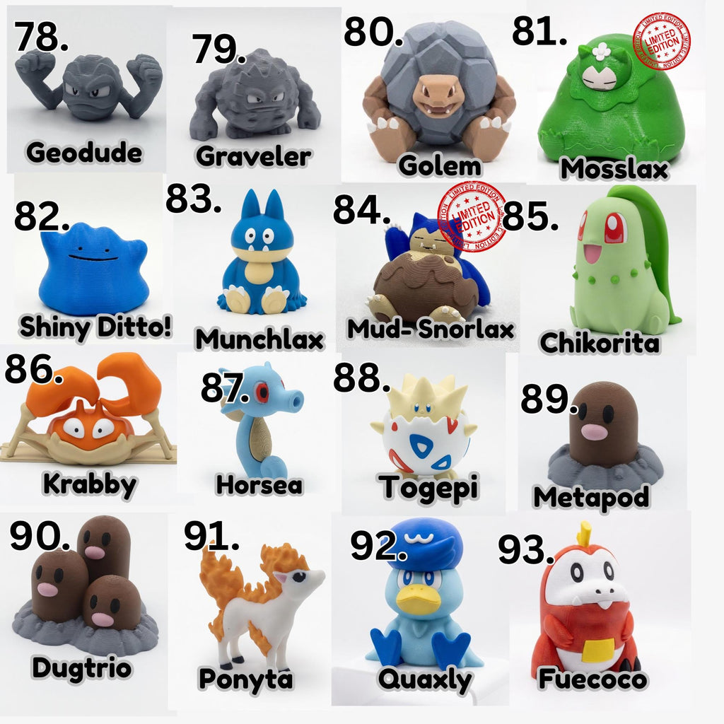 Paintable Poke Figures | Choose Your favorites | DIY Paintable 3D Printed Poke | Mini Poke Model Kit | Poke Gift | Unpainted