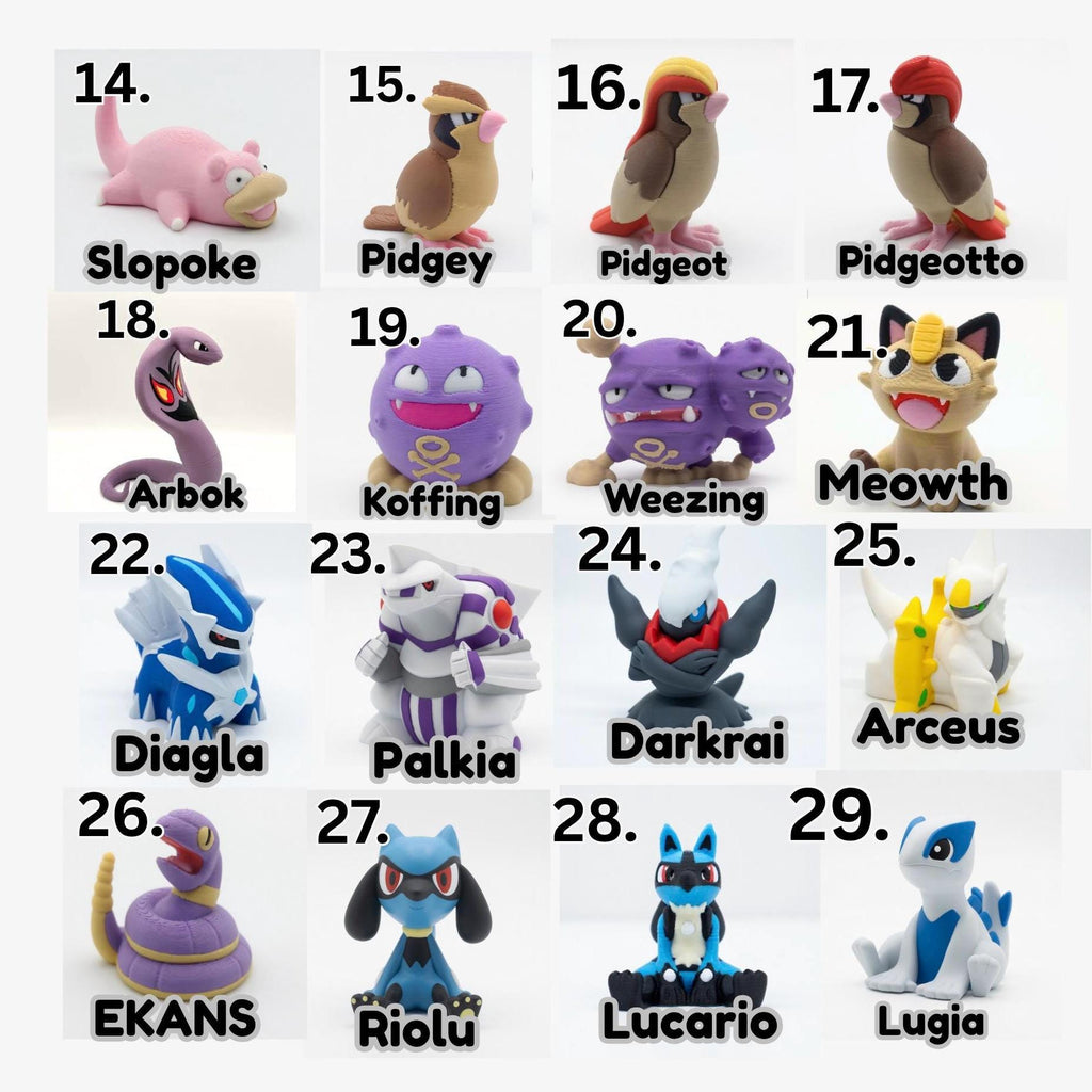 Paintable Poke Figures | Choose Your favorites | DIY Paintable 3D Printed Poke | Mini Poke Model Kit | Poke Gift | Unpainted