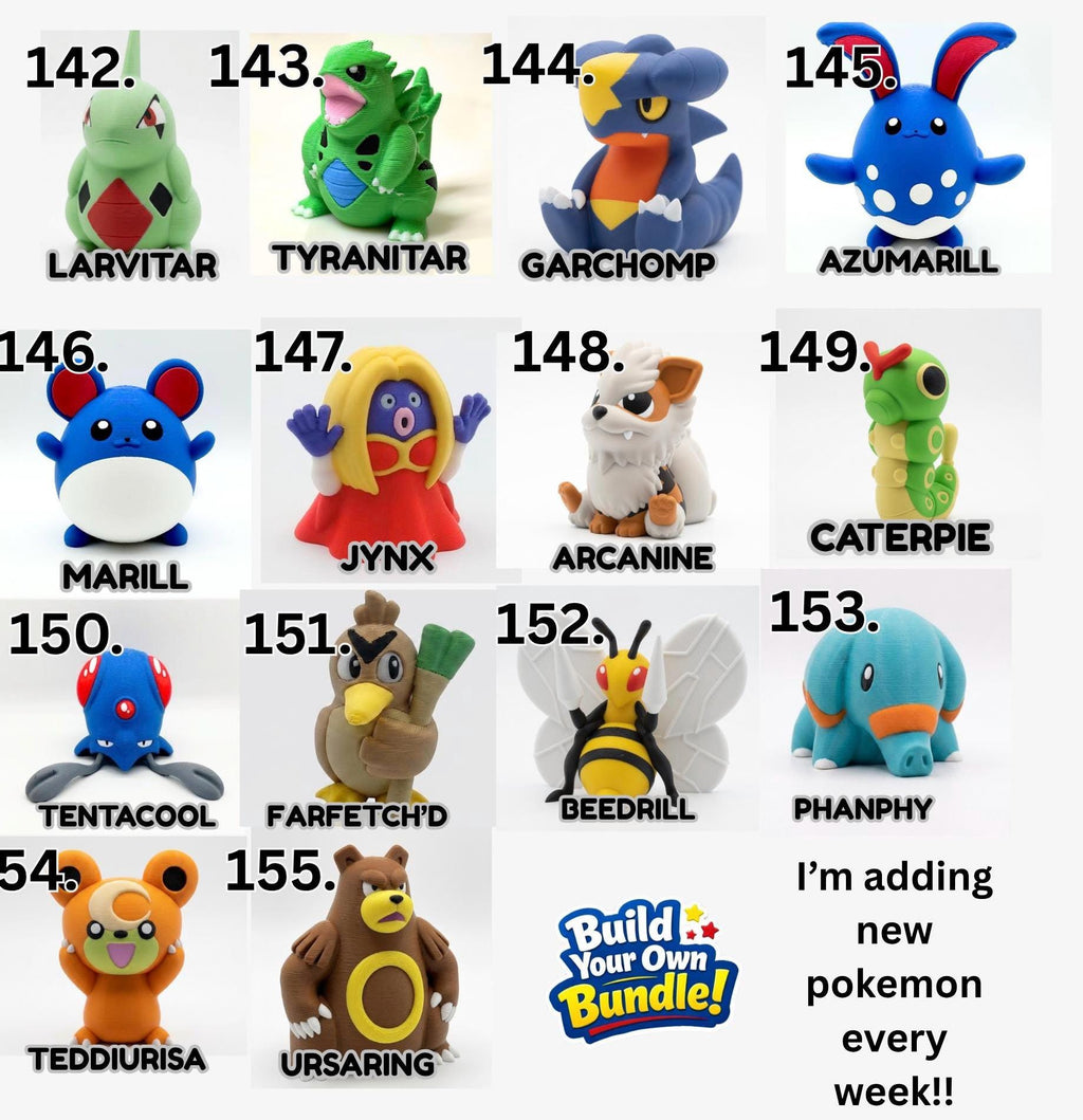 3D Printed Mini Pocket Monster Figurines – Legendary & Retro Creature Collectibles | Gamer Desk Decor | Pick Your Favorites