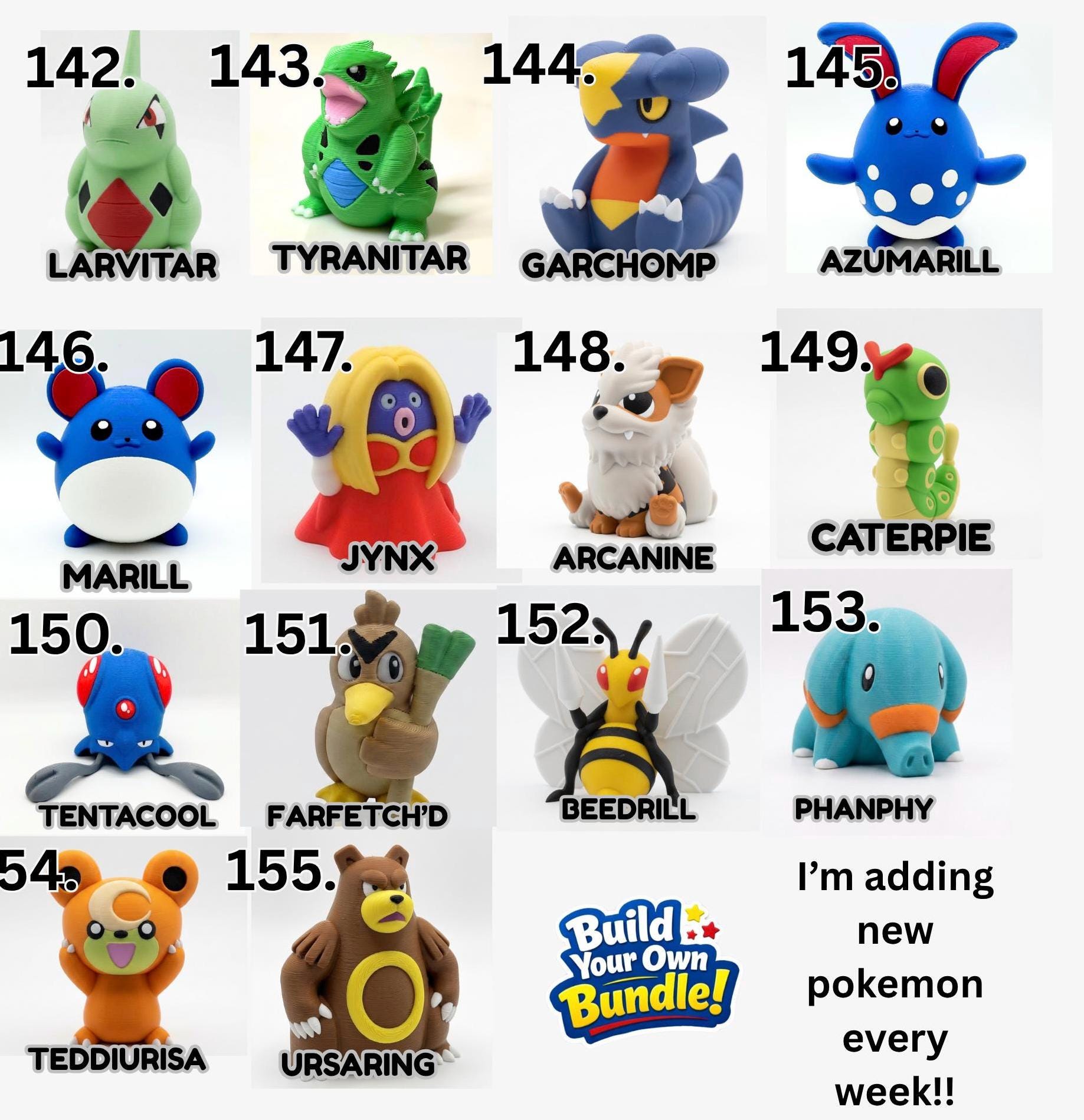 3D Printed Mini Pocket Monster Figurines – Legendary & Retro Creature Collectibles | Gamer Desk Decor | Pick Your Favorites