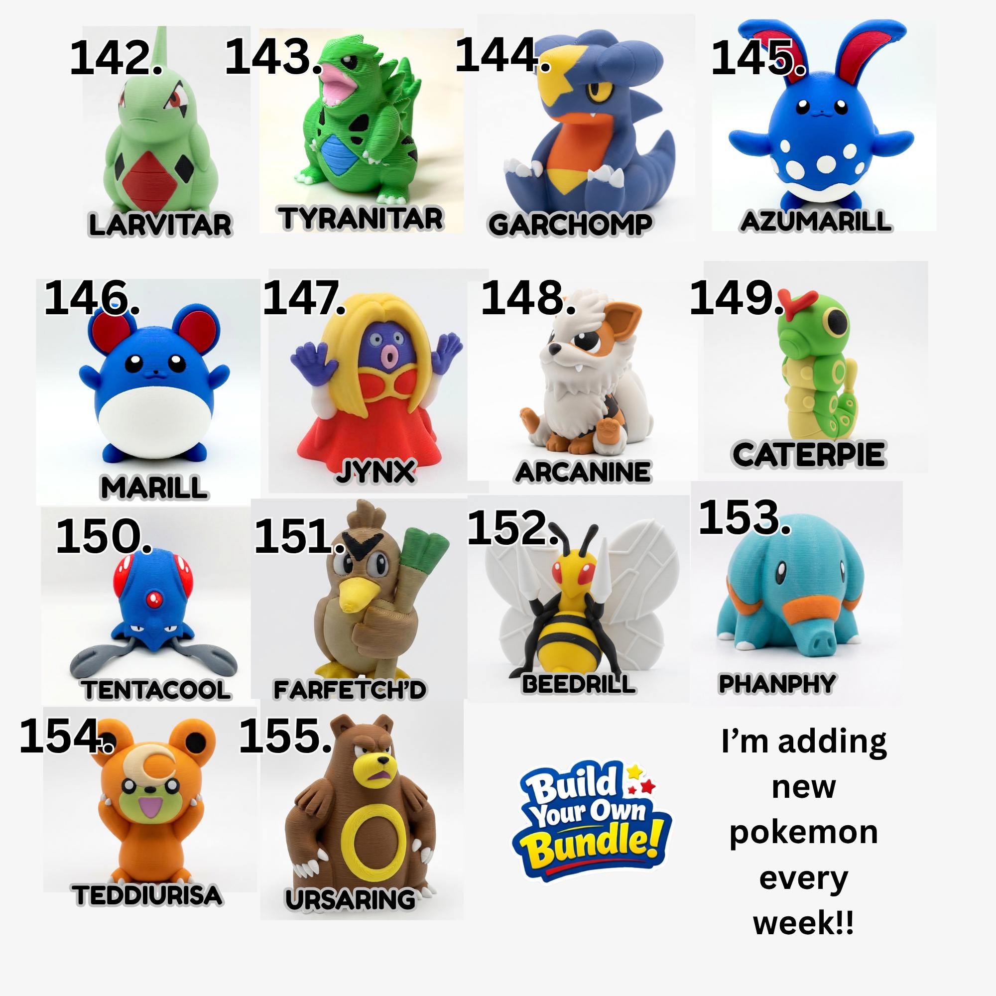 Paintable Poke Figures | Choose Your favorites | DIY Paintable 3D Printed Poke | Mini Poke Model Kit | Poke Gift | Unpainted
